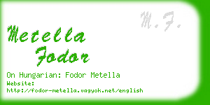 metella fodor business card